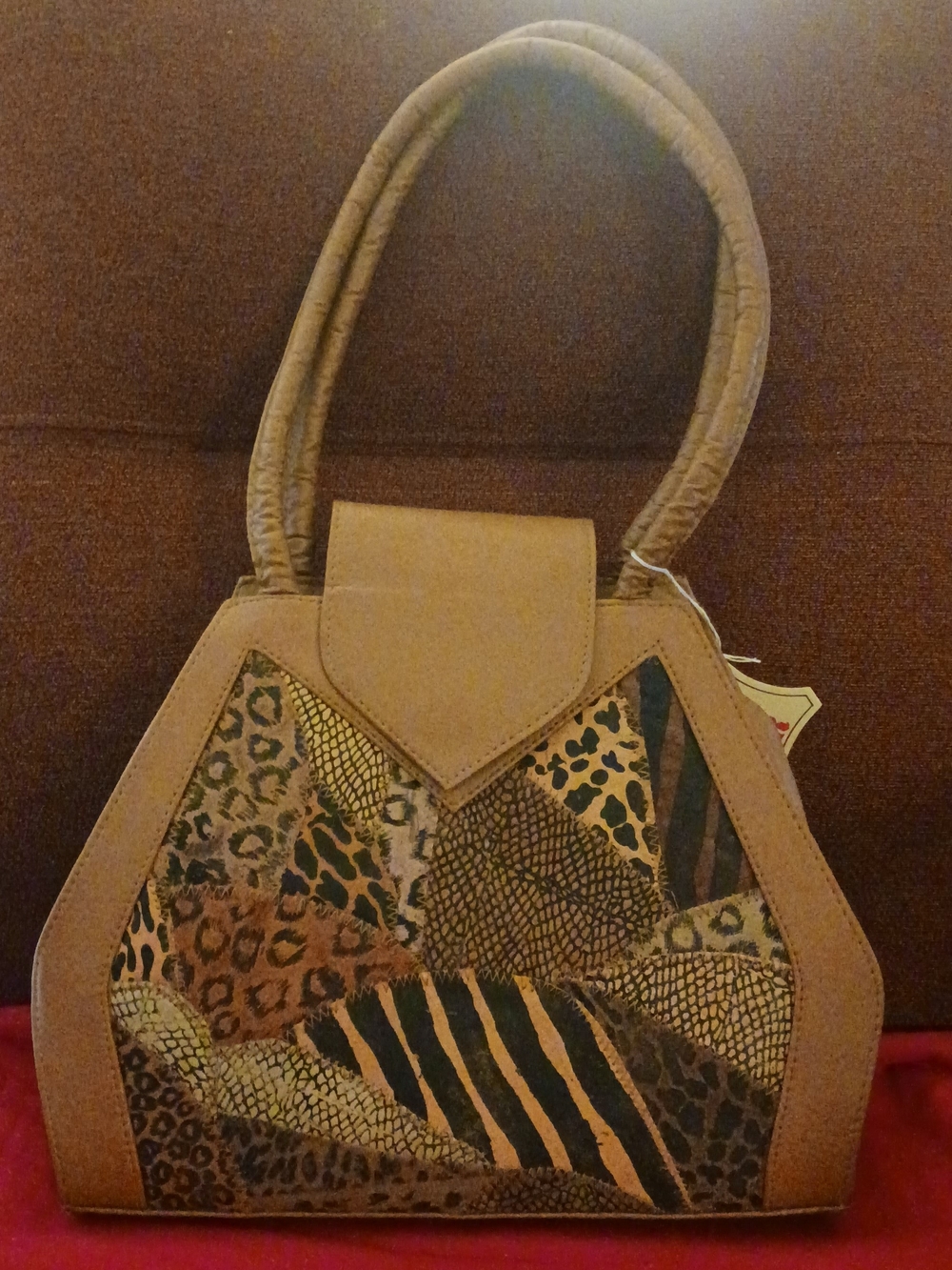 Leopard Patchwork Tote Bag in Brown - Women's Fashion Handbag